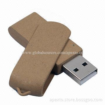 Recycle Swivel Common USB Flash Drive, Plug-and-play Function, PCs, No Driver Required